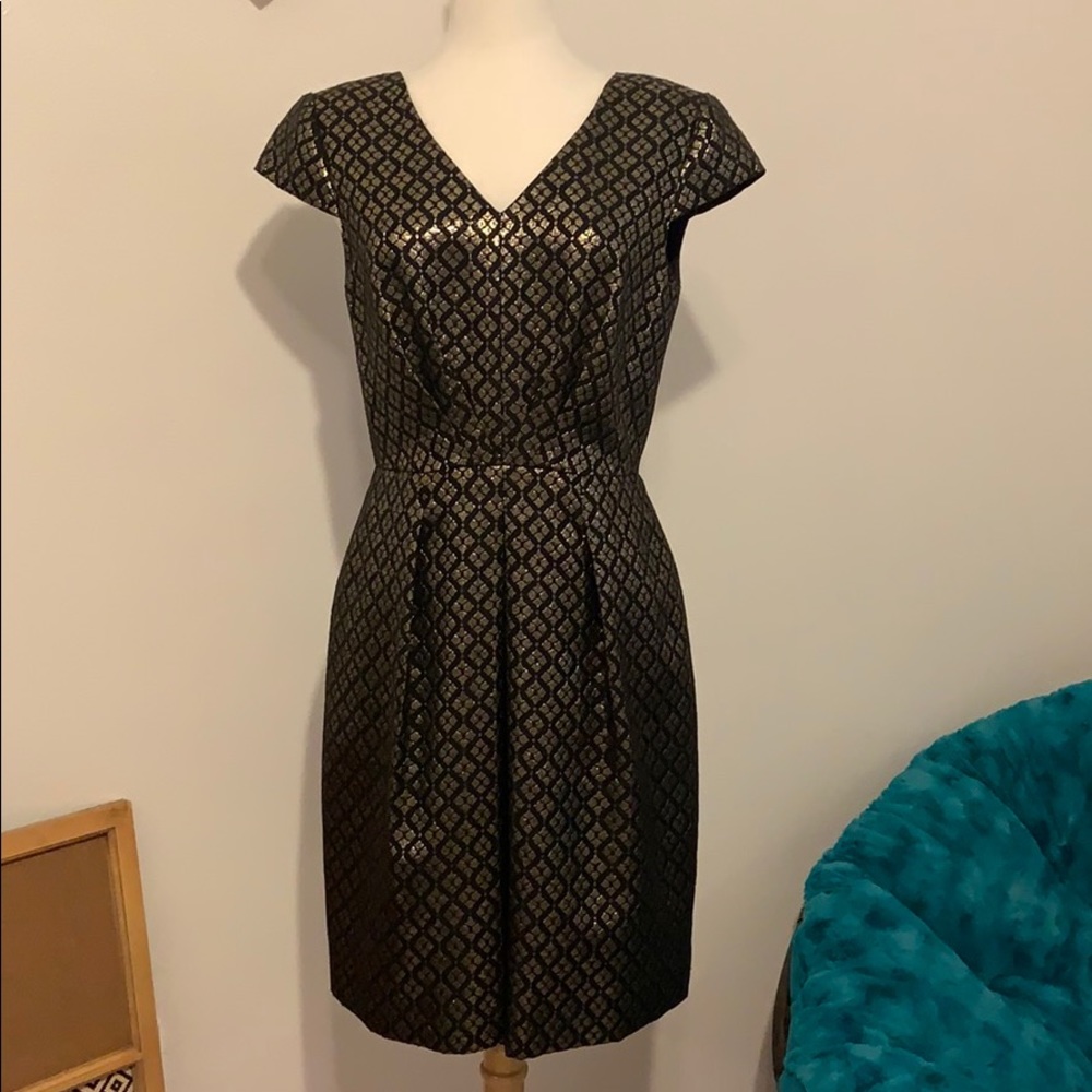 Daniel Cremieux, gold and black dress, size 8 - Picture 2 of 6